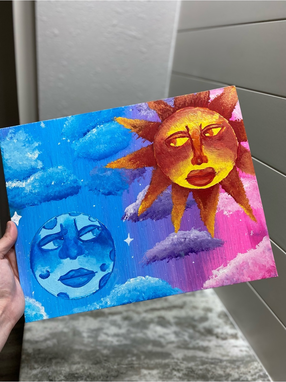 Vibrant Sun and Moon Canvas Board Art - Picture 5 of 5